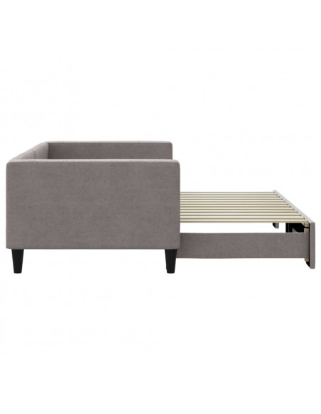 Divano Letto con Letto Estraibile Tortora 90x200 cm in Tessuto