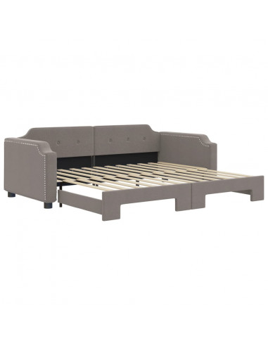 Divano Letto con Letto Estraibile Tortora 90x200 cm in Tessuto