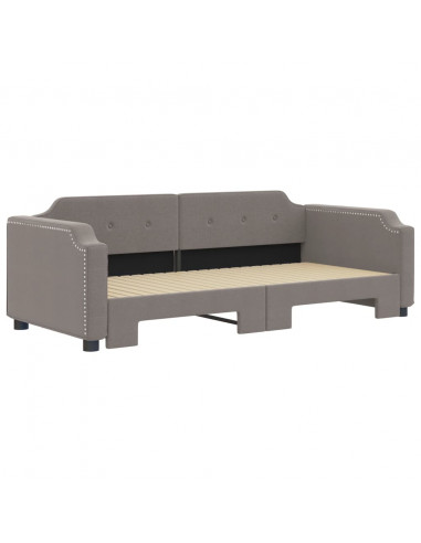 Divano Letto con Letto Estraibile Tortora 90x200 cm in Tessuto