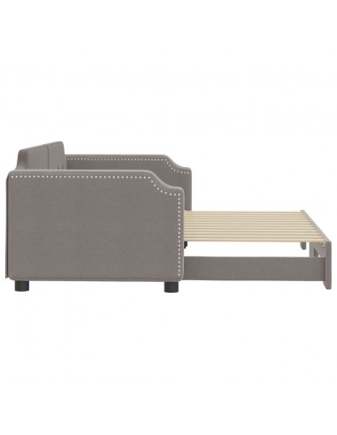 Divano Letto con Letto Estraibile Tortora 90x200 cm in Tessuto