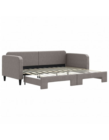 Divano Letto con Letto Estraibile Tortora 90x200 cm in Tessuto