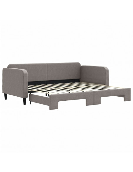 Divano Letto con Letto Estraibile Tortora 90x200 cm in Tessuto