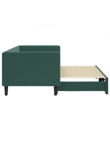 Divano Letto con Letto Estraibile Verde Scuro 80x200cm Velluto