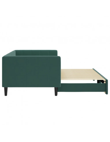 Divano Letto con Letto Estraibile Verde Scuro 90x200cm Velluto