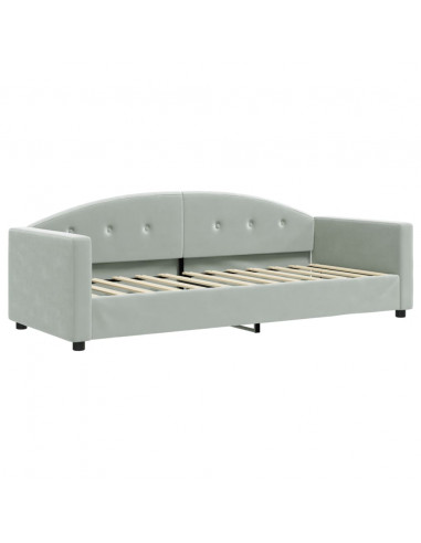 Divano Letto con Materasso Grigio Chiaro 80x200 cm in Velluto