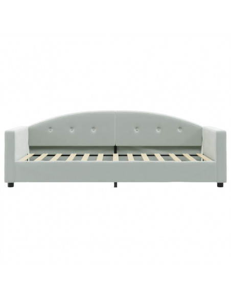 Divano Letto con Materasso Grigio Chiaro 80x200 cm in Velluto