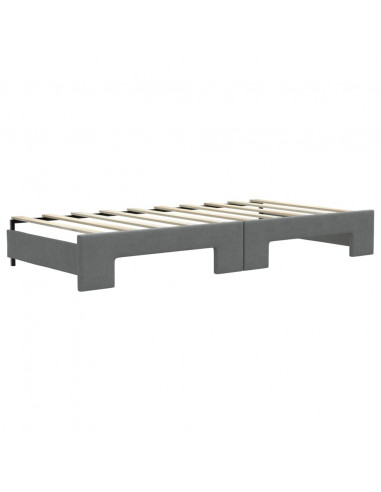 Divano Letto Estraibile Cassetti Grigio Scuro 90x190cm Tessuto