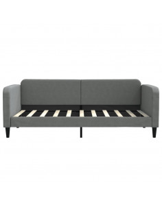 Divano Letto Estraibile Cassetti Grigio Scuro 90x190cm Tessuto 2