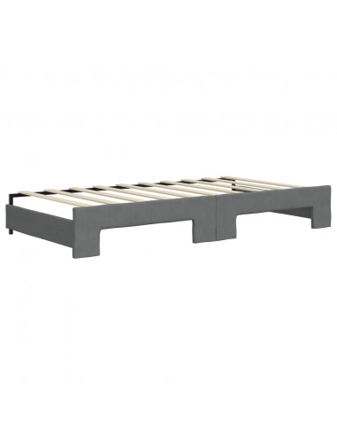 Divano Letto Estraibile Cassetti Grigio Scuro 90x190cm Tessuto