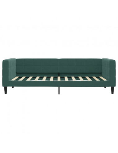 Divano Letto Estraibile Cassetti Verde Scuro 100x200cm Velluto
