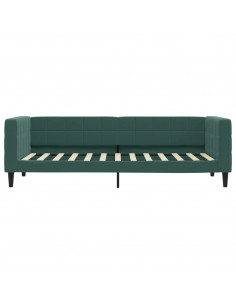 Divano Letto Estraibile Cassetti Verde Scuro 80x200cm Velluto 2