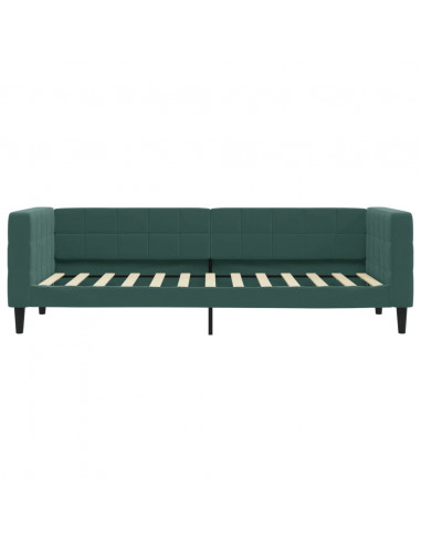 Divano Letto Estraibile Cassetti Verde Scuro 80x200cm Velluto