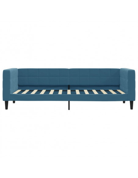 Divano Letto Estraibile con Cassetti Blu 80x200 cm in Velluto