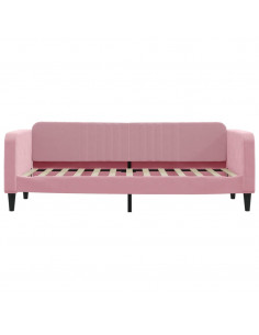 Divano Letto Estraibile con Cassetti Rosa 80x200 cm Velluto 2