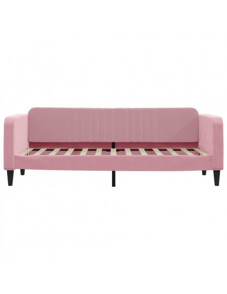 Divano Letto Estraibile con Cassetti Rosa 80x200 cm Velluto