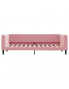 Divano Letto Estraibile con Cassetti Rosa 80x200 cm Velluto 2