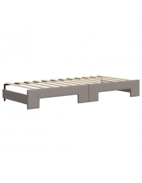 Divano Letto Estraibile con Cassetti Tortora 100x200 cm Tessuto