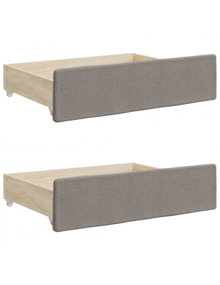 Divano Letto Estraibile con Cassetti Tortora 100x200 cm Tessuto