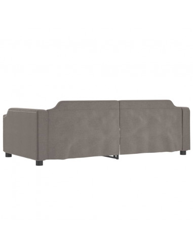 Divano Letto Estraibile con Cassetti Tortora 90x200 cm Tessuto