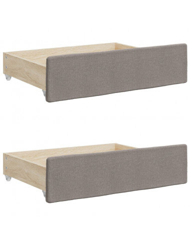 Divano Letto Estraibile con Cassetti Tortora 90x200 cm Tessuto