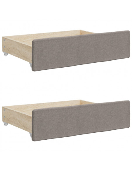 Divano Letto Estraibile con Cassetti Tortora 90x200 cm Tessuto