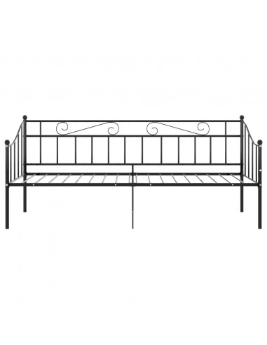 Divano Letto Telaio Nero in Metallo 90x200 cm