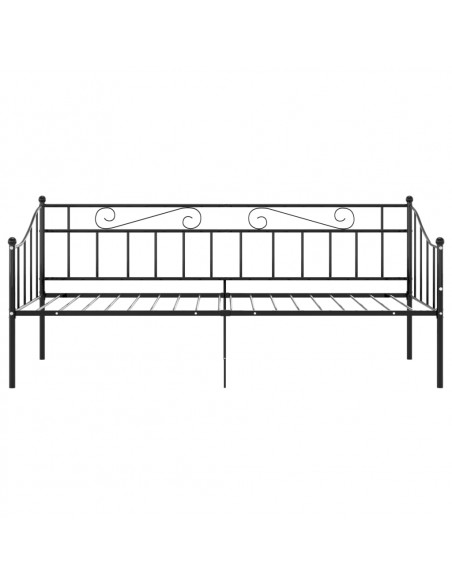 Divano Letto Telaio Nero in Metallo 90x200 cm