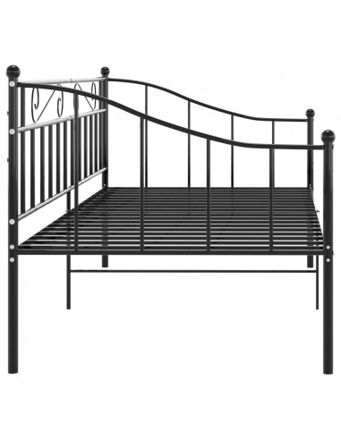 Divano Letto Telaio Nero in Metallo 90x200 cm