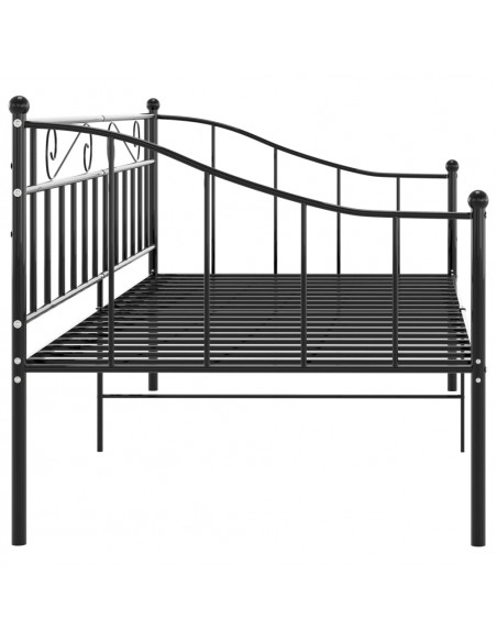 Divano Letto Telaio Nero in Metallo 90x200 cm