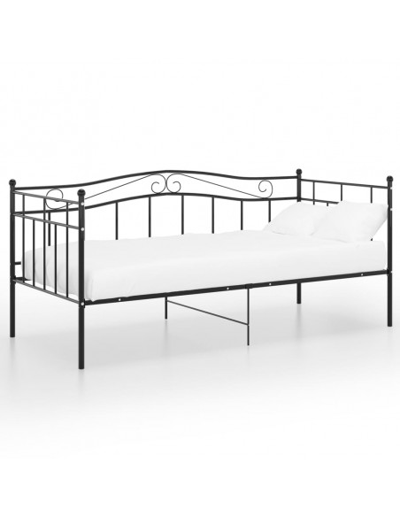 Divano Letto Telaio Nero in Metallo 90x200 cm