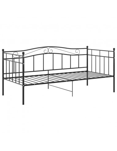 Divano Letto Telaio Nero in Metallo 90x200 cm