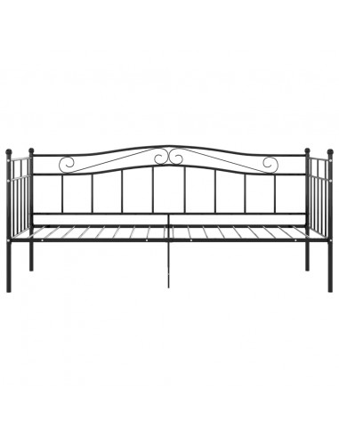 Divano Letto Telaio Nero in Metallo 90x200 cm