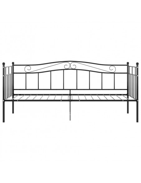 Divano Letto Telaio Nero in Metallo 90x200 cm