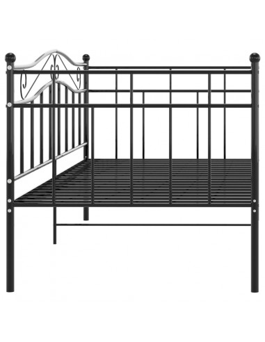 Divano Letto Telaio Nero in Metallo 90x200 cm