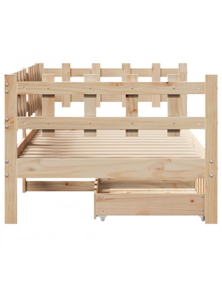 Dormeuse con Cassetti 90x190 cm in Legno Massello Pino