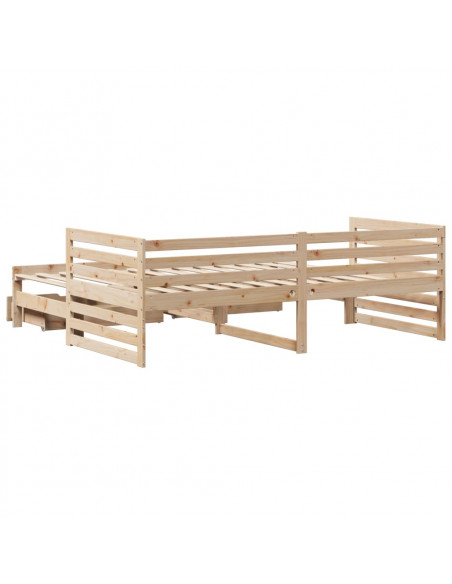 Dormeuse con Cassetti 90x200 cm Legno Massello Pino