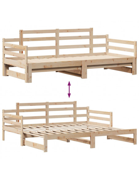 Divano Letto Estraibile con Cassetti senza Materasso 80x200 cm