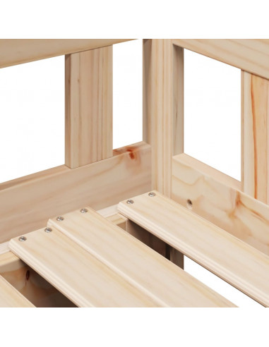 Dormeuse con Letto Estraibile e Cassetti 80x200cm Massello Pino