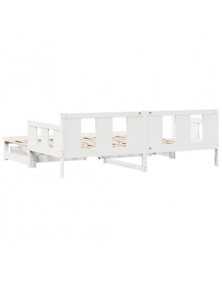 Dormeuse Letto Estraibile e Cassetti Bianco 90x190cm Legno Pino