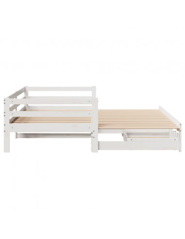 Dormeuse Letto Estraibile e Cassetti Bianco 90x190cm Legno Pino