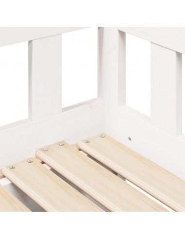 Dormeuse Letto Estraibile e Cassetti Bianco 90x190cm Legno Pino