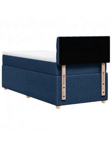 Giroletto a Molle con Materasso Blu 100x200 cm in Tessuto