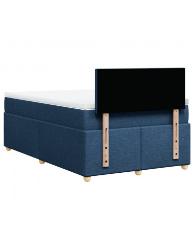 Giroletto a Molle con Materasso Blu 120x190 cm in Tessuto