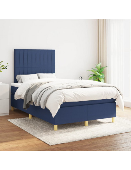 Giroletto a Molle con Materasso Blu 120x190 cm in Tessuto