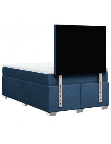 Giroletto a Molle con Materasso Blu 120x190 cm in Tessuto