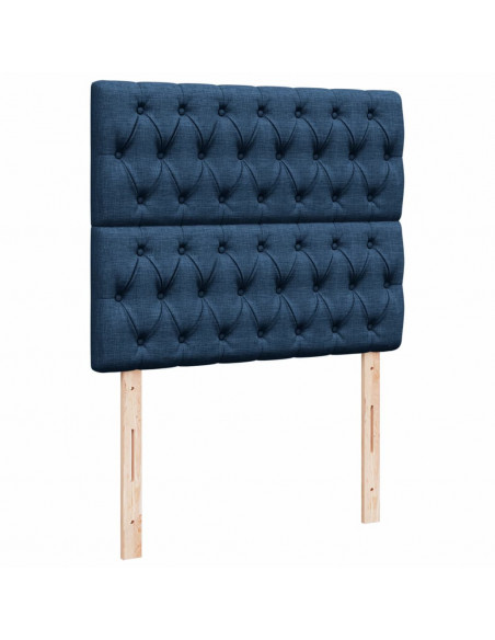 Giroletto a Molle con Materasso Blu 120x190 cm in Tessuto