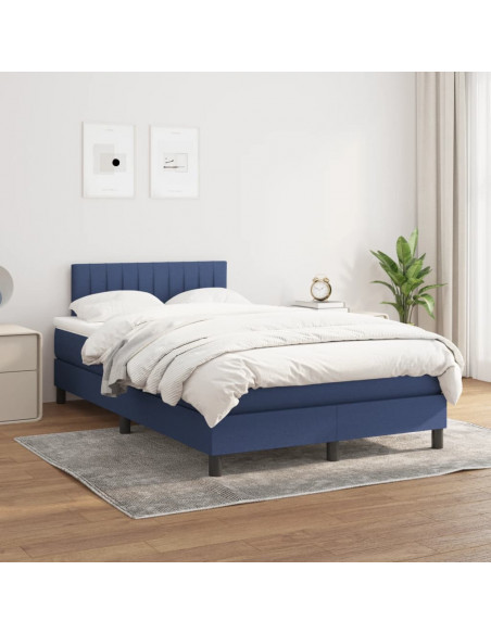 Giroletto a Molle con Materasso Blu 120x190 cm in Tessuto