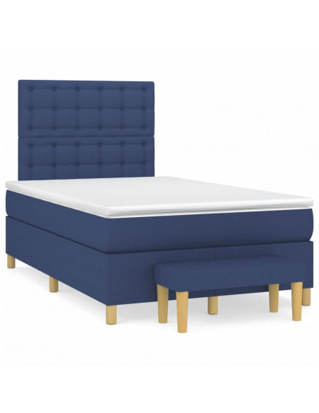 Giroletto a Molle con Materasso Blu 120x190 cm in Tessuto