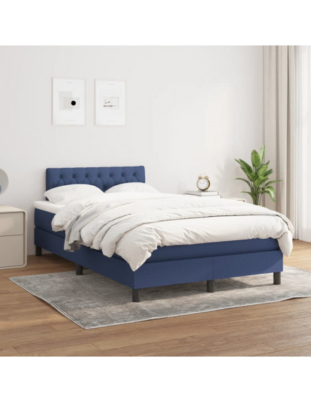 Giroletto a Molle con Materasso Blu 120x190 cm in Tessuto