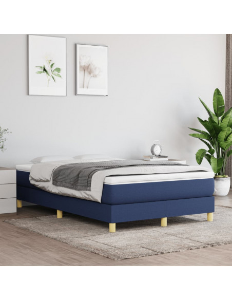 Giroletto a Molle con Materasso Blu 120x190 cm in Tessuto